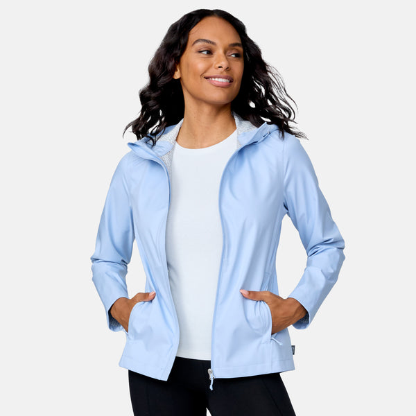 Free Country Women's X2O Packable Rain Jacket Cloud