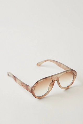 Free People Cruise Oversized Aviator Sunglasses Earl Grey