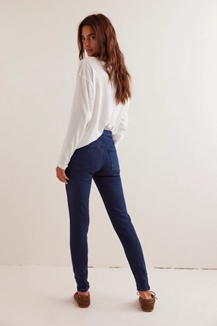 Free People CRVY Infinite Stretch Pull-On Skinny Jeans Cool Dusk