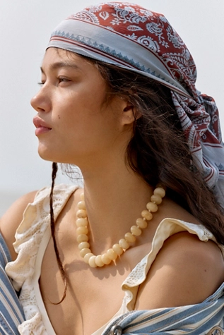 Free People Essential Triangle Bandana True Paisley Wedgewood Blue