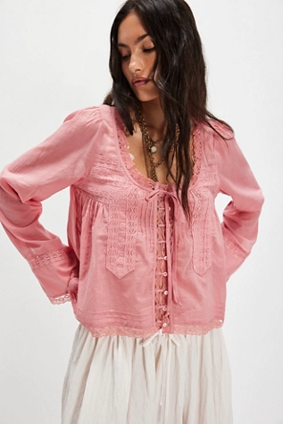 Free People Forevermore Long-Sleeve Top Glowing Mauve