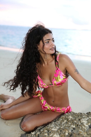 Free People Free-est The Melinda Velvet Bikini Top Monastera Floral