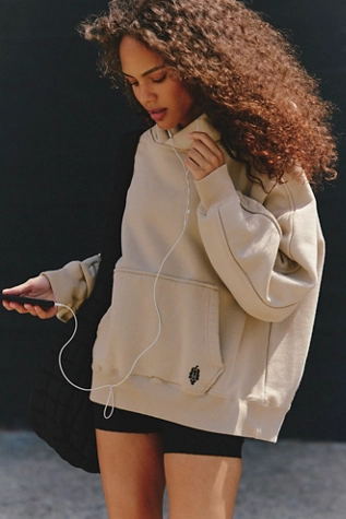 Free People A Cut Above Hoodie Pale Taupe