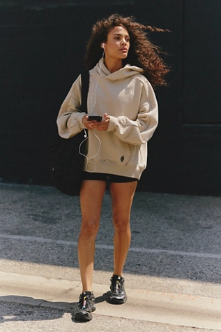 Free People A Cut Above Hoodie Pale Taupe