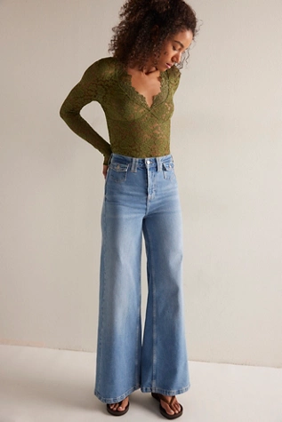 Free People All Day Lace Long Sleeve Terrarium