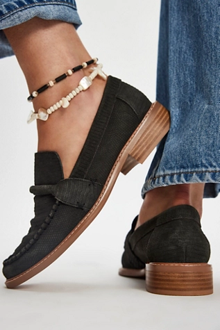 Free People Bedford Loafers Black Suede