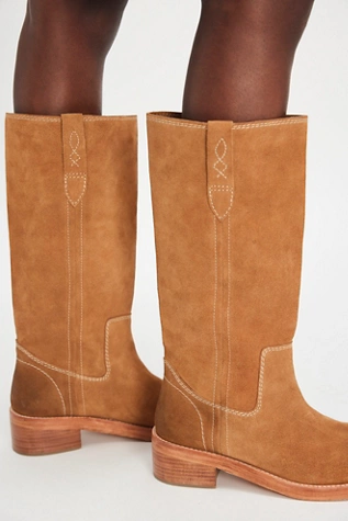 Free People Blaze Pull-On Boots Toffee Suede