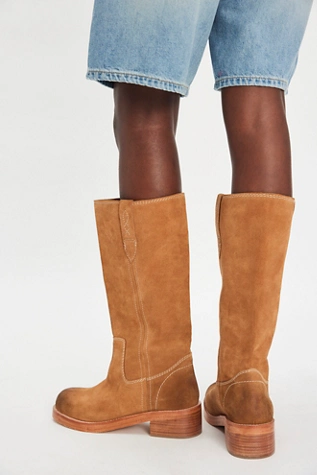 Free People Blaze Pull-On Boots Toffee Suede