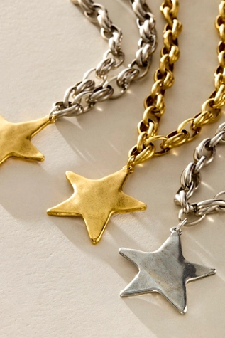 free people Bracha Star Shine Necklace Silver