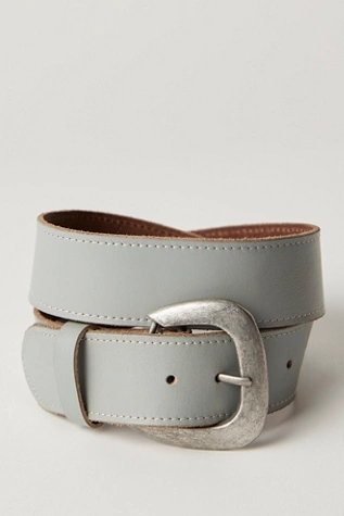 Free People Charlie Leather Belt Slate Grey