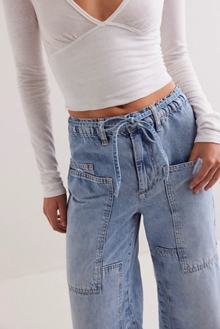 Free People CRVY Outlaw Wide-Leg Jeans Drizzle
