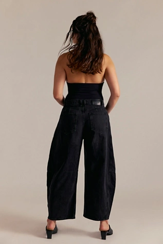 Free People CRVY Venus Barrel Jeans Darkness Falls
