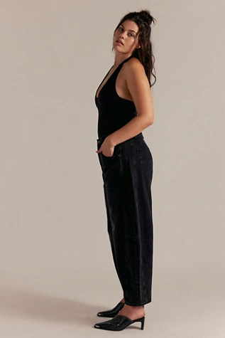 Free People CRVY Venus Barrel Jeans Darkness Falls