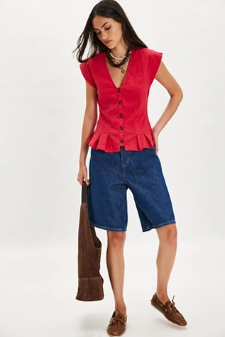 Free People Dylan Vest Retro Red