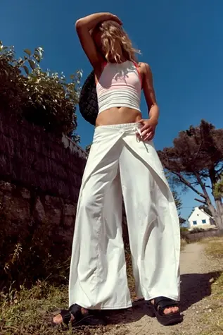 Free People Finish Line Pants White