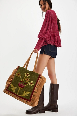 free people Fleur Stud Tote Gardenia