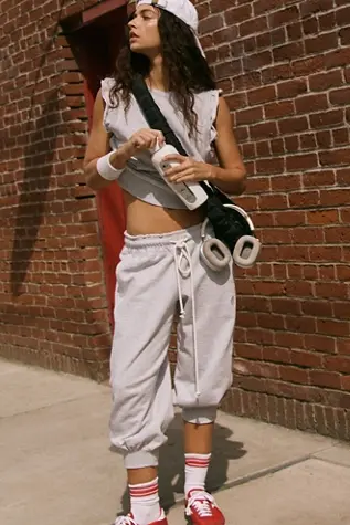 Free People Flutter Cropped Joggers Grey