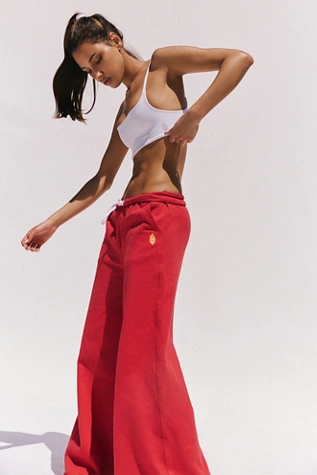 Free People For The Win Wide-Leg Pants Cranberry