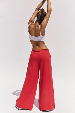 Free People For The Win Wide-Leg Pants Cranberry