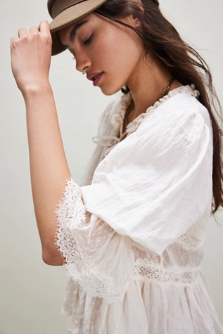 Free People Forever Young Bed Jacket White Alyssum