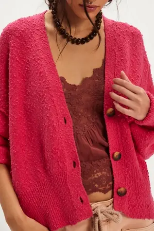 free people Found My Friend Cardi Virtual Pink
