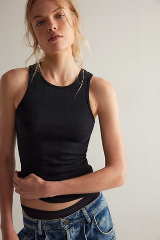 Free People Fresh In Love Tank Black