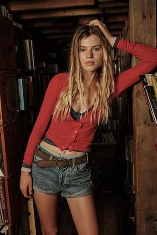 Free People Going Places Cardi Cherry Crush