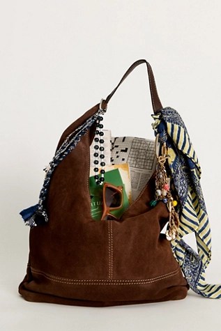 Free People Harlow Suede Shoulder Bag Espresso