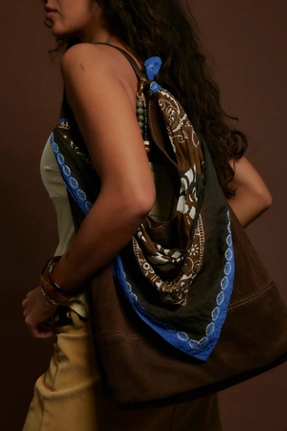 Free People Harlow Suede Shoulder Bag Espresso