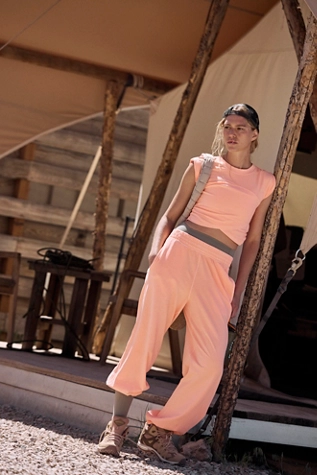 Free People Hot Shot Crossover Set Pastel Peach