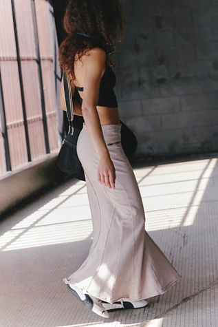 Free People Hot Shot Terry Skirt Pale Taupe