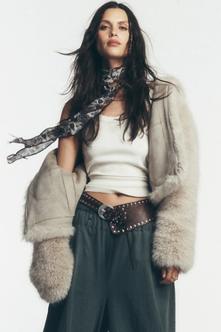 Free People Jagger Hip Belt Cognac