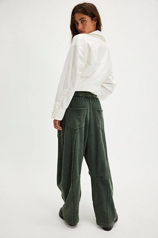 Free People Kaiden Barrel Pants Never Green Combo