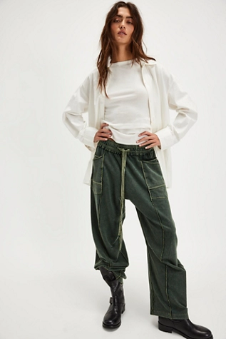 Free People Kaiden Barrel Pants Never Green Combo
