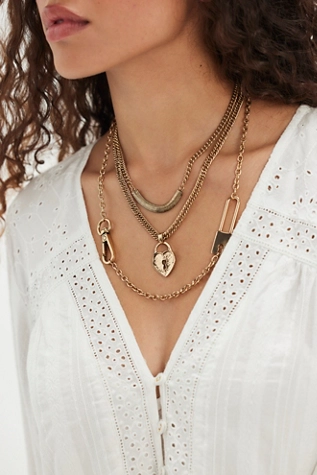 free people Last Call Layered Necklace Gold