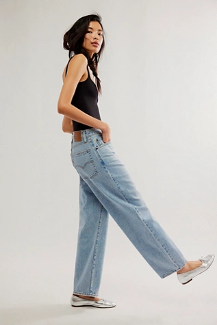 Free People Levi's Baggy Dad Jeans Fan Flare