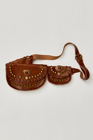 Free People Lucky Stars Pocket Belt Cognac