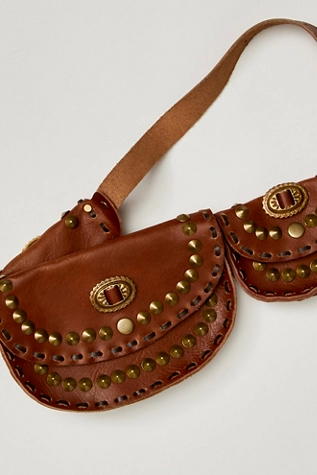 Free People Lucky Stars Pocket Belt Cognac