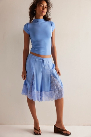 Free People Made You Look Shorts Blue Vista