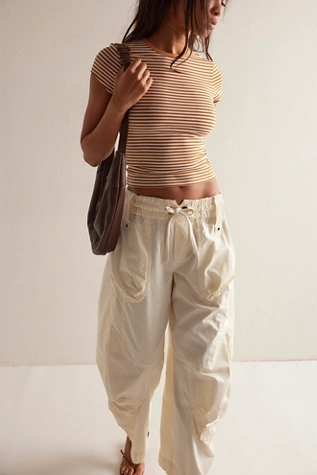 Free People Morning Pages Baby Tee Brown 22