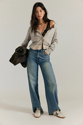 Free People Nocturnal Patterned Cardi Tea Combo