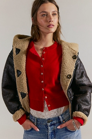 Free People Nocturnal Solid Cardi Valiant Poppy