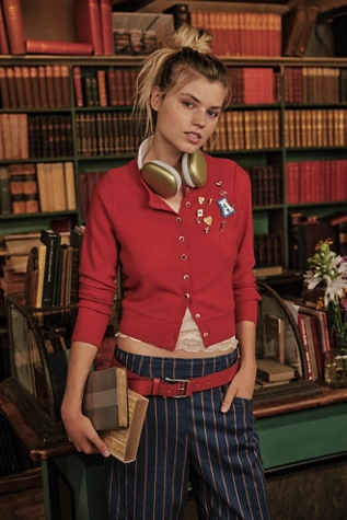 free people Nocturnal Solid Cardi Valiant Poppy