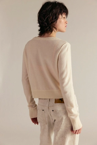 Free People Nocturnal Solid Cardi White Alyssum