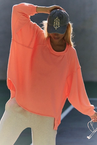 free people One To Beat Pullover Neon Coral