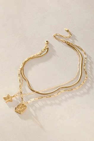 Free People Oversized Coin Necklace Gold Star