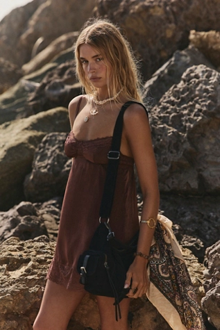 Free People Palermo Suede Shoulder Bag Black