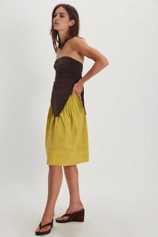 Free People Peyton Pintuck Midi Skirt Snake Eyes