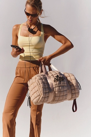 Free People Quilted Duffle Mineral