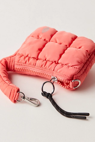 Free People Quilted Micro Pouch Neon Coral